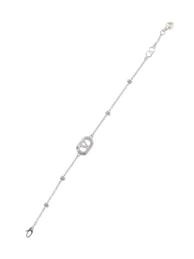 Valentino Swarovski® Vlogo Signature Bracelet In Silver