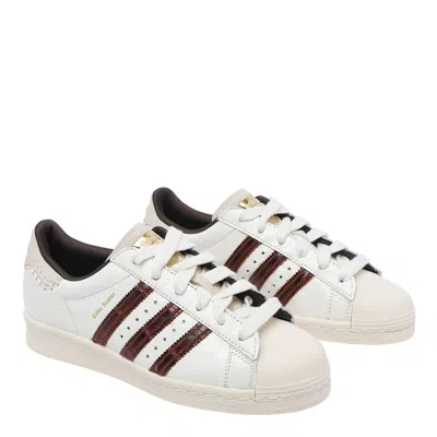 Adidas Originals By Wales Bonner Superstar Croc Leather Sneakers In White