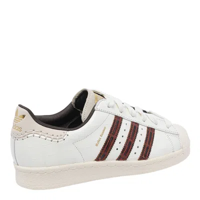 Adidas Originals By Wales Bonner Superstar Croc Leather Sneakers In White