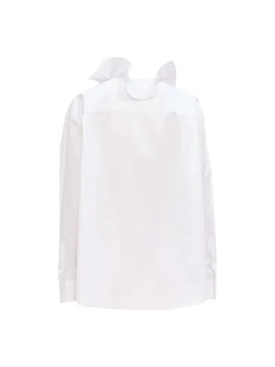 Msgm Shirt With Ruffle Detail In White