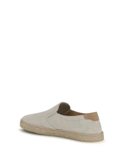 Brunello Cucinelli Espadrille Shoes Slip On Round Toe In Neutral