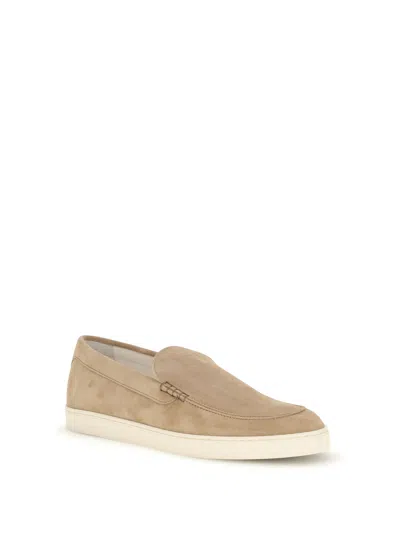 Brunello Cucinelli Men Suede Loafers In Neutral