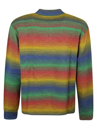 Awake Ny Multicolour Striped Polo Sweater In Multi