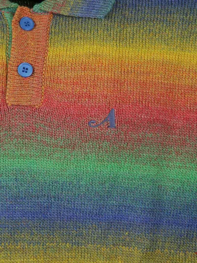 Awake Ny Multicolour Striped Polo Sweater In Multi