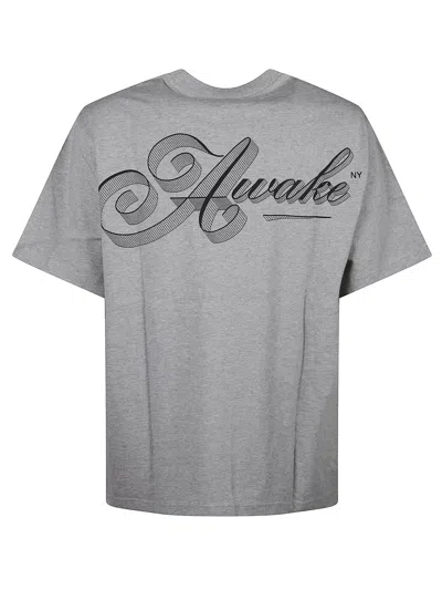 Awake Ny Short-sleeve Crew-neck T-shirt In Gray