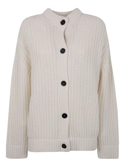 Semicouture Wool Knitted Cardigan In White