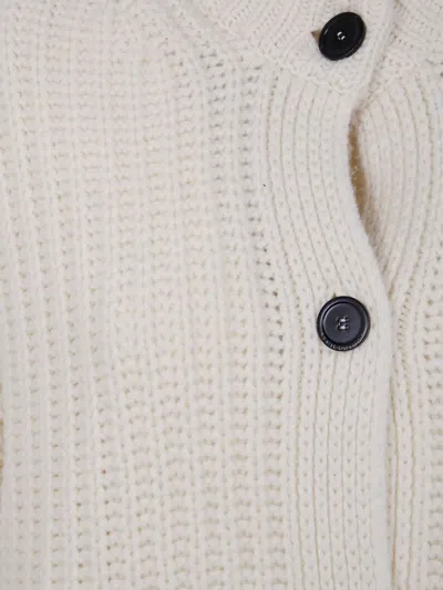 Semicouture Wool Knitted Cardigan In White