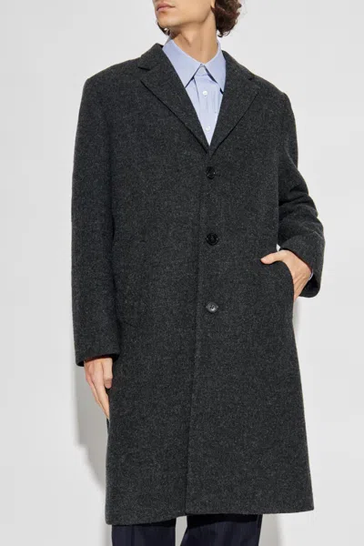Maison Margiela Coat With Woolen Trim In Gray