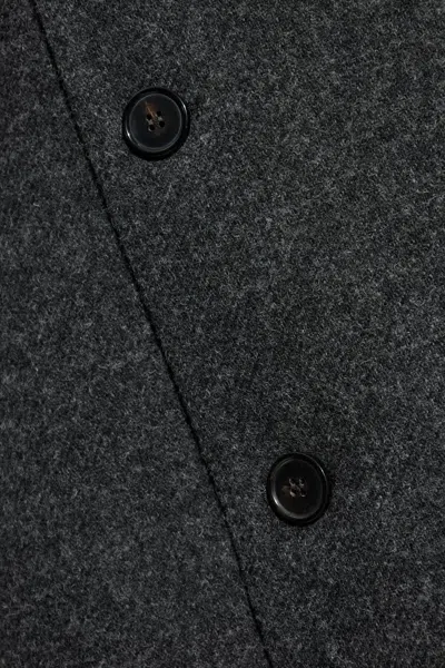 Maison Margiela Coat With Woolen Trim In Gray