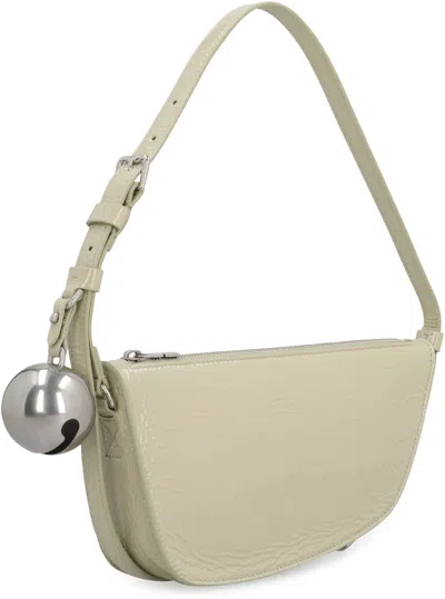 Burberry Patent Leather Shield Sling Shoulder Bag With Silver-tone Ch In Neutral