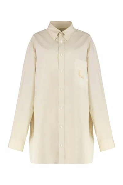 Vivienne Westwood Oversized Cotton Shirt In Neutral
