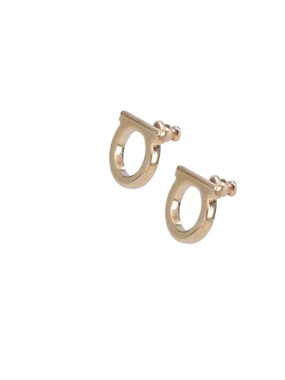 Ferragamo Small Earrings Gancini In Gold