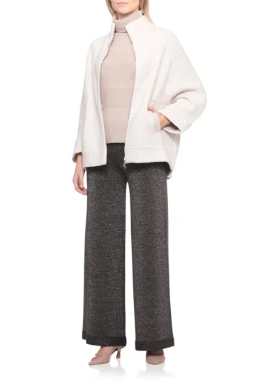 D Exterior Wool Bomber In Gray