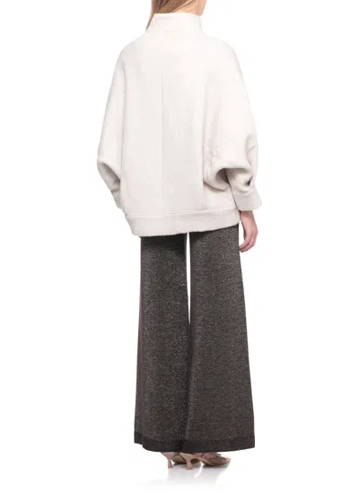 D Exterior Wool Bomber In Gray