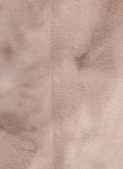 Betta Corradi Faux-fur Hooded Three-quarter Sleeve Jacket In Brown