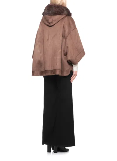 Betta Corradi Reversible Synthetic Leather Coat In Brown