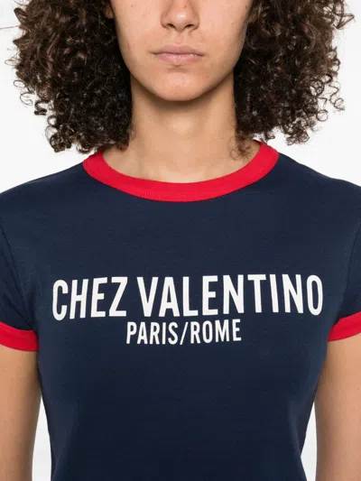 Valentino Cotton Jersey T-shirt In Blue