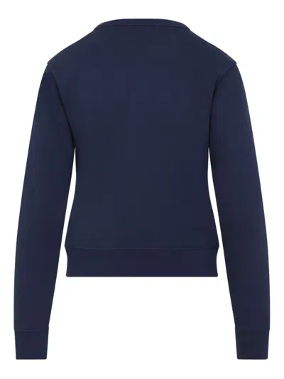 Valentino Dog Design Cotton Sweatshirt In Blue