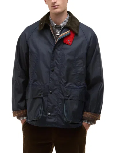 Paul Smith Waxed Cotton Jacket In Blue