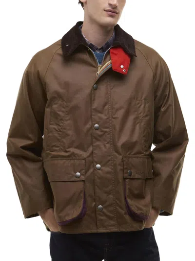 Paul Smith Waxed Cotton Jacket In Brown