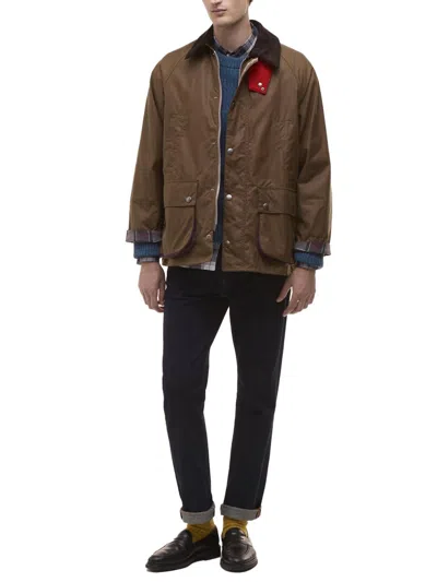 Paul Smith Waxed Cotton Jacket In Brown