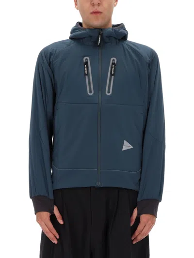 And Wander Blue Nylon Sports Jacket In Blue