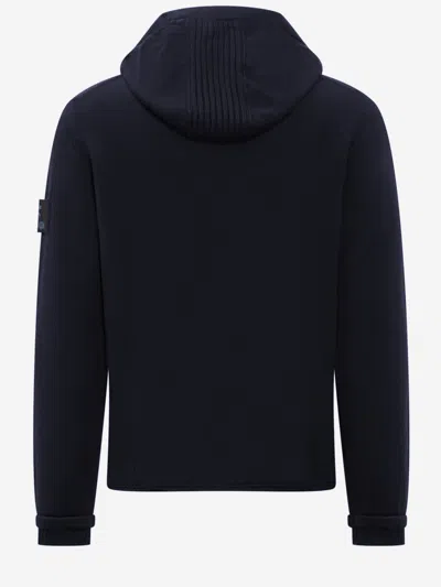 Premiata Merino Wool Hooded Sweater In Blue