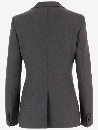 Tagliatore Women Grey Single-breasted Blazer, Xl Luxury Blazers For Women Darveys In Gray