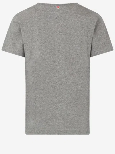 Mc2 Saint Barth Cotton T-shirt With Logo Print In Gray