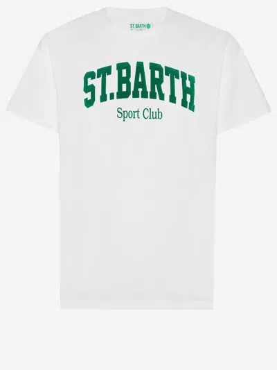 Mc2 Saint Barth Cotton T-shirt With Logo Print In White