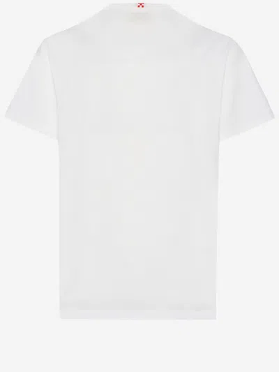 Mc2 Saint Barth Cotton T-shirt With Logo Print In White