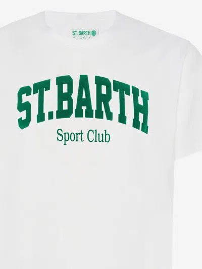 Mc2 Saint Barth Cotton T-shirt With Logo Print In White