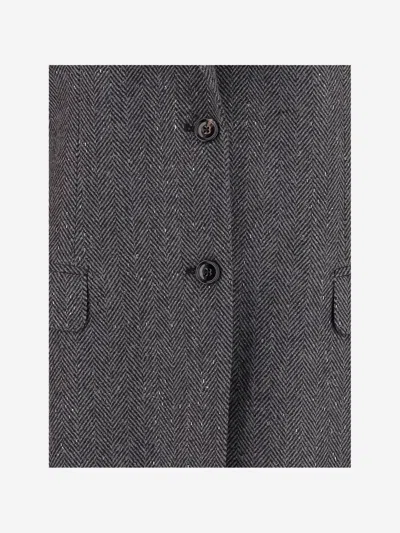 Tagliatore Women Black Single-breasted Blazer, Xs Luxury Blazers For Women Darveys In Gray