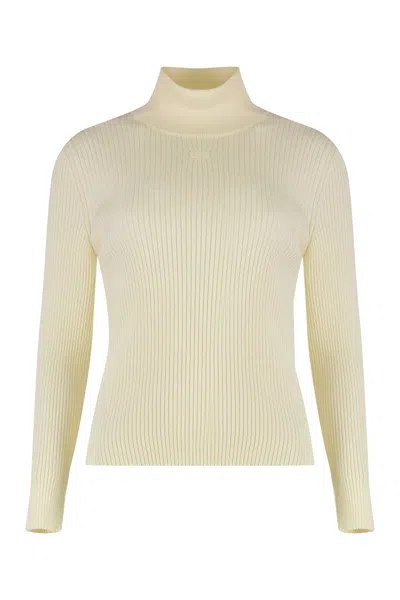 Celine High-neck Wool Top In Neutral