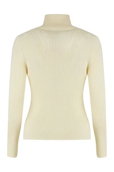 Celine High-neck Wool Top In Neutral