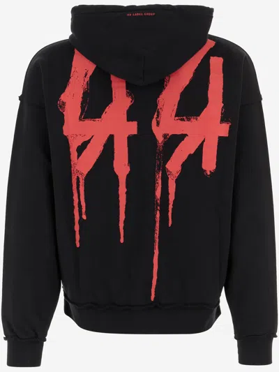 44 Label Group Printed Cotton Sweatshirt In Black