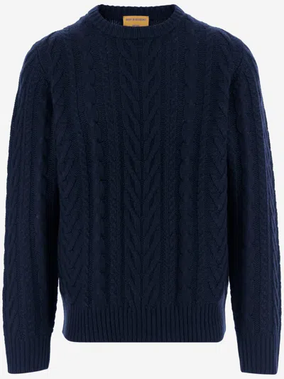 Guest In Residence Cashmere Sweater With Cable Knit In Blue