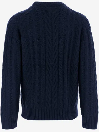 Guest In Residence Cashmere Sweater With Cable Knit In Blue