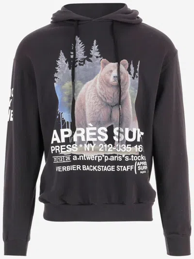 Après Surf Cotton Blend Sweatshirt With Graphic Print In Black