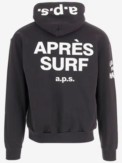 Après Surf Cotton Blend Sweatshirt With Graphic Print In Black