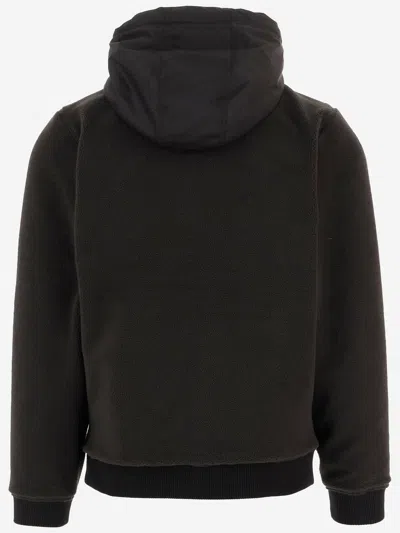 Woolrich Men Black Zip-up Logo Hoodie, L Luxury Sweatshirts & Hoodies For Men Darveys In Black