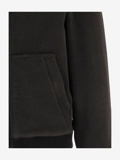 Woolrich Men Black Zip-up Logo Hoodie, L Luxury Sweatshirts & Hoodies For Men Darveys In Black