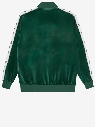 Billionaire Cotton Blend Jacket With Logo And Side Strips In Green