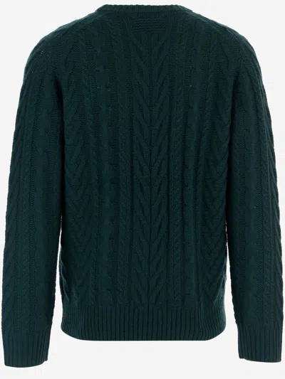 Guest In Residence Cashmere Sweater With Cable Knit In Green