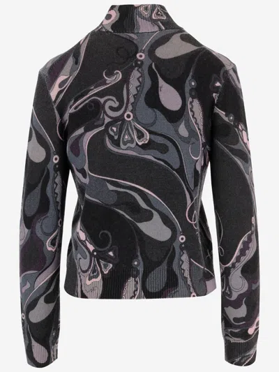 Pucci Orchid Print Wool Sweater In Multi