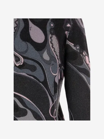 Pucci Orchid Print Wool Sweater In Multi