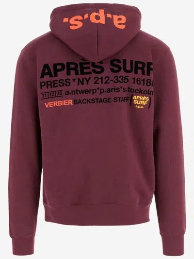 Après Surf Cotton Sweatshirt With Logo In Burgundy