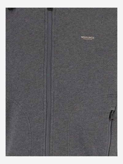 Woolrich Men Grey Logo Zip-up Hoodie, Xxl Luxury Sweatshirts & Hoodies For Men Darveys In Gray