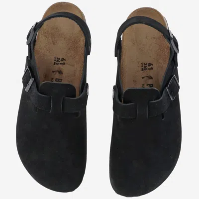 Birkenstock Tokio Suede Sabot In Black