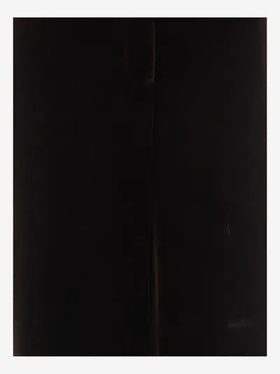 Giorgio Armani Wide-leg Trousers In Viscose And Silk In Brown